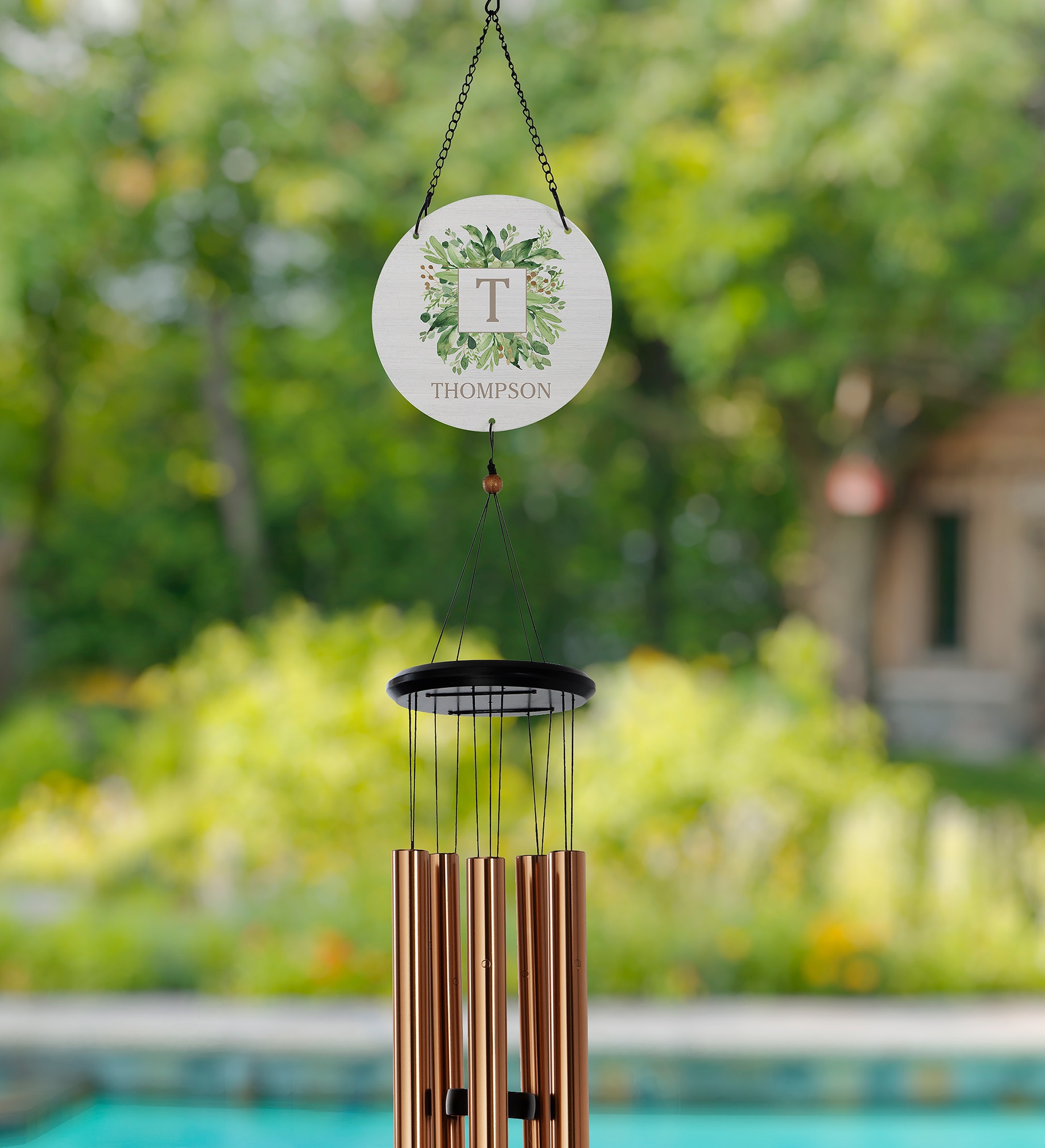 Spring Greenery Personalized Wind Chimes 
